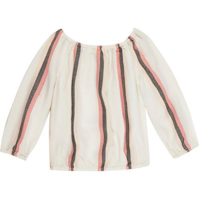 Mini girls pink stripe blouse